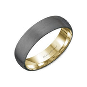 CROWN RING Men's 14K Yellow Gold and Tantalum Wedding Band